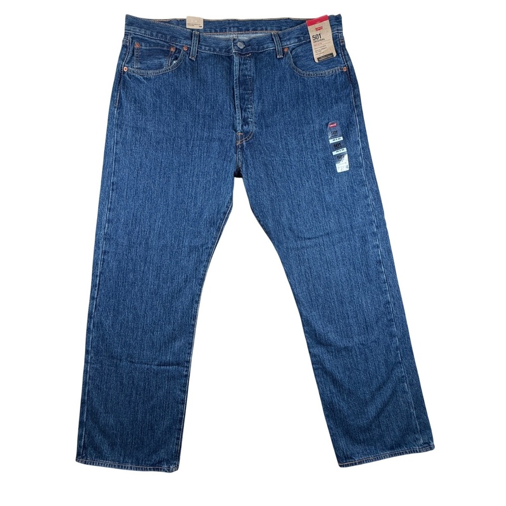 Levis 501 Original Fit Mens Jeans 40x30 Medium Wash Blue Denim Button Fly NWT